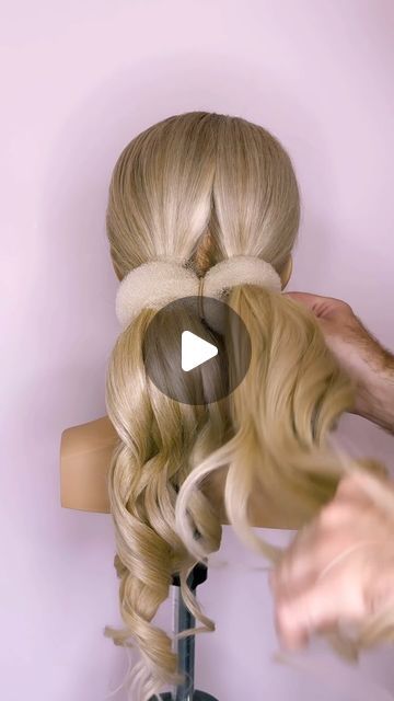 Donut Bun Wedding Hairstyles, Updo Using Hair Donut, How To Use A Hair Donut, Hairstyles 2 Ponytails, Baby Doll Hairstyles, Wedding Low Ponytail Hairstyles, Dance Bun Hairstyles, Hair Donut Styles, Clean Low Bun