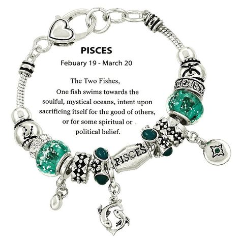 Zodiac Sign Pisces Horoscope Charm Bracelet Silver Tone Gift Boxed - CN11STV66HF - Home, Bracelets, Strand, 2369  #Bracelets #jewelry #fashion #women #outfits #Strand Zodiac Sign Pisces, Pisces Horoscope, Pisces And Capricorn, Charm Bracelet Silver, Simple Silver Jewelry, Zodiac Signs Pisces, Latest Jewellery Trends, Gold Charm Bracelet, Discount Jewelry