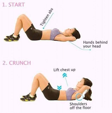 Proper techniques for crunches Workout Challenge Beginner, Fat Burning Exercises, Best Abdominal Exercises, Flat Abs Workout, Burn Belly Fat Workout, Ab Workout Challenge, Small Waist Workout, Crunches Workout, Lower Belly Workout