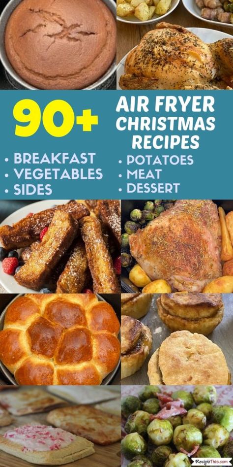 Appetizers Air Fryer, Sides Air Fryer, Air Fryer Christmas, Traditional Christmas Dinner Menu, Traditional Christmas Dinner, Air Fryer Recipes Breakfast, Roast Chicken Dinner, Air Fryer Fish, Christmas Sides