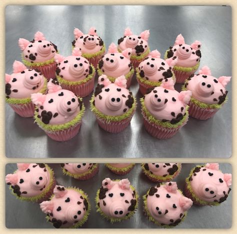 Piggy Cupcakes, Pig Cupcakes, Backyard Birthday Parties, Cake Day, Cupcake Wars, Backyard Birthday, Animal Cupcakes, How To Make Cupcakes, Pig Birthday