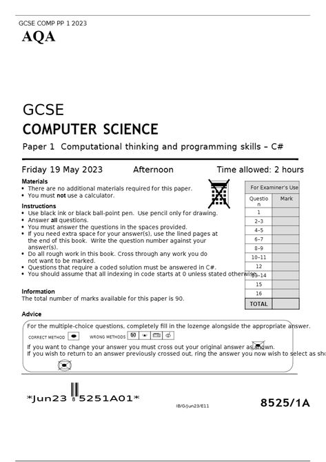 https://www.stuvia.com/doc/2902460/aqa-gcse-computer-science-best-rating-paper-1-computational-thinking-and-programming-skills-c-may-2023 Gcse Computer Science, Computational Thinking, O Levels, Alcatraz Island, Past Papers, Focus On What Matters, Student Writing, Study Notes, Computer Science