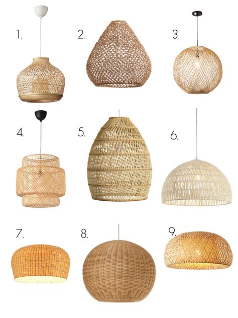 Rattan or wicker basket pendant lights {DIY or buy} | Thrifty Decor Chick | Thrifty DIY, Decor and Organizing Wicker Lampshade Diy, Wicker Pendant Lights, Wicker Light Pendant, Rattan Pendant Lamp, Diy Rattan Lamp, Wicker Lights, Wicker Lighting, Basket Light Shade, Basket Hanging Lights