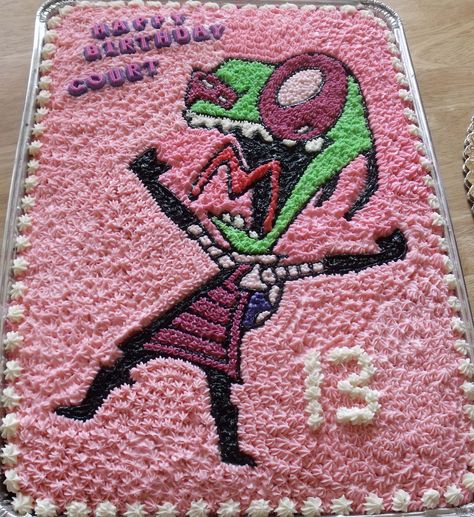 Cake idea Invader Zim Cake, Adventure Time Cakes, Notebook Art, 2013 Swag Era, Cute Baking, Invader Zim, Graffiti Drawing, 16th Birthday Party, 13th Birthday