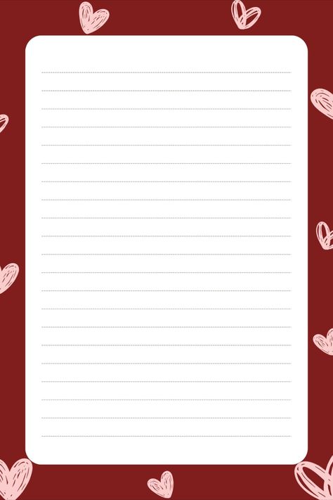 Printable Lined Paper with Borders Heart Love Cute Letter Paper Writing Paper Template Aesthetic, Cute Letter Paper, Writing Paper Template, Printable Lined Paper, Scrapbook Letters, Letter Stationery, Penanda Buku, Cute Letter, Writing Paper Printable Stationery