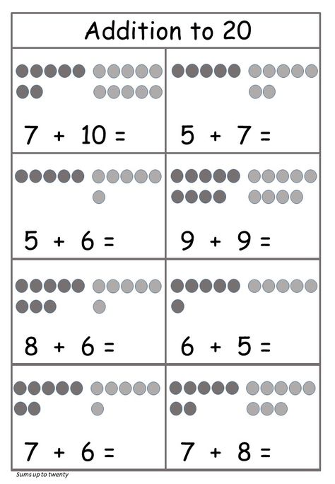 Addition to 20 worksheet - Circles Free Worksheet  Addition to 20 worksheet free printable Addition Worksheets First Grade, Free Addition Worksheets, Adding Worksheets, Addition To 20, Kindergarten Math Worksheets Free, Math Pictures, Kindergarten Addition Worksheets, Addition Kindergarten, Math Addition Worksheets