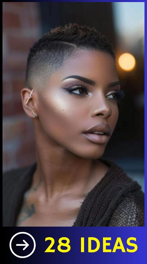 Fashionable 28 Haircuts for Ladies with Black Brief Hair Check more at https://howcandothis.com/hairstyleideas/fashionable-28-haircuts-for-ladies-with-black-brief-hair/ Short Short Black Hairstyles, Nice Short Haircuts For Black Women, Black Woman Low Haircut, Womens Faded Short Hair, Women Fades Haircuts, Low Haircut Black Women, Short Natural Haircuts For Round Faces Black Women, Black Woman Fade Haircut, Barber Cuts For Women