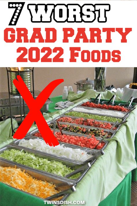 Worst Graduation Party Food Ideas - Twins Dish Graduation Party Food Ideas, Grad Party Food, Graduation Party Food, Graduation Food, Backyard Graduation Party, Outdoor Graduation Parties, Graduation Dinner, Outdoor Graduation, Senior Graduation Party