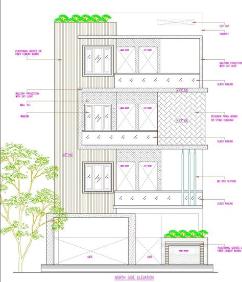 Elevation 2d Drawing, 2d Plan With 3d Elevation, 2d Elevation Designs For House, 2d Elevation Design In Autocad, 2d Building Drawings, Autocad Elevation Drawings, 2d Interior Design Drawing, 2d Elevation Design, Elevation Detail Drawing