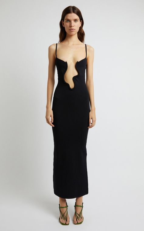 Salacia Wire Maxi Column Dress By Christopher Esber | Moda Operandi Christopher Esber, Winter Capsule Wardrobe, Column Dress, Black Slip Ons, Active Wear Tops, Cute Casual Outfits, Moda Operandi, Fashion Collection, Zinc Alloy