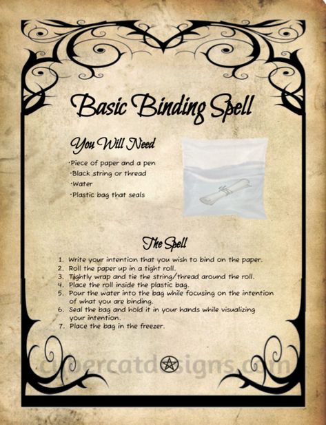 Basic Binding Spell | Book of Shadows Binding Spell, Banishing Spell, Witchcraft Spells For Beginners, Pagan Magic, Charmed Book Of Shadows, Spells For Beginners, Easy Spells, Wiccan Symbols, Wiccan Magic