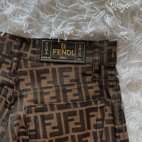 Vintage FENDI high-rise zucca monogram jeans Fendi Jeans, Fendi Pants, The Best Jeans, High Waisted Jeans Vintage, Monogram Outfit, Fendi Vintage, Vintage Fendi, Fendi Logo, Best Jeans