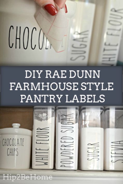 Make Your Own Farmhouse Style Rae Dunn Kitchen Labels Minimalist Farmhouse Decor, Labels Kitchen, Diy Farmhouse Decoration, Farmhouse Decor On A Budget, Minimalist Farmhouse, Farmhouse Pantry, Kitchen Labels, Style Pantry, Small Farmhouse