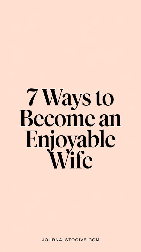 7 Ways to Become an Enjoyable Wife.
Looking to bring more joy and positivity to your relationship? This article shares seven ways to cultivate a more enjoyable presence as a wife, fostering a deeper bond and more meaningful partnership with your spouse. Ways To Connect With Your Spouse, How To Be The Best Wife, Wife Duties, Better Wife, Showing Respect, Relationship Blogs, Distance Relationships, Mutual Respect, Good Wife