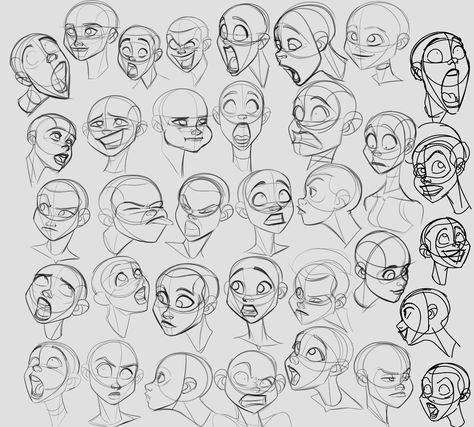 Facial Expressions Drawing, Expression Sheet, Drawing Face Expressions, Drawing Cartoon Faces, Face Girl, Character Design Sketches, Drawing Expressions, 캐릭터 드로잉, Facial Expression