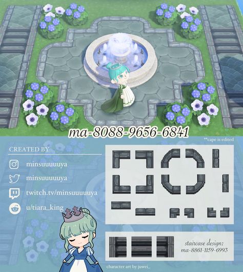 Acnh Edge Paths, Animal Crossing Stone Path Design, Animal Crossing Stone Path, Acnh Garden, Cottagecore Theme, Stone Step, Animal Crossing Guide, Animal Crossing Qr Codes Clothes, Rose Stone