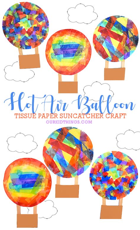 Preschool Balloon Crafts, Crafts For Kindergarteners Summer, Fun Crafts For Kindergarteners, Colors Theme Preschool Crafts, Crafts For Students Art Projects, Hot Air Balloon Crafts Preschool, Hot Air Balloon Crafts For Preschoolers, Hot Air Balloons Craft, Crafts For 3yrs Old Summer