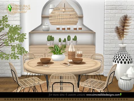 Sims Cc Furniture, Sims 4 Cc Furniture Living Rooms, Modern Farmhouse Furniture, Sims 4 Kitchen, Die Sims 4, Boho Dining Room, Mod Furniture, Beach Furniture, The Sims 4 Packs