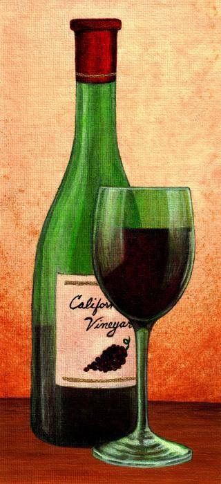 Wine Bottle Drawing, Wine Glass Drawing, Glasses Art, Sunset Canvas Painting, Bottle Drawing, Wine Painting, Drawing Eyes, Red Wine Bottle, Wine Bottle Art