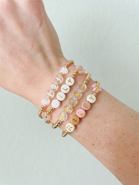 Letter Bracelet Beads, Friendship Bracelets With Names, Bracelets Bff, Bff Bracelet, Beaded Name Bracelet, Bridesmaid Bracelet Gift, Letter Bead Bracelets, Bff Bracelets, Letter Bracelet