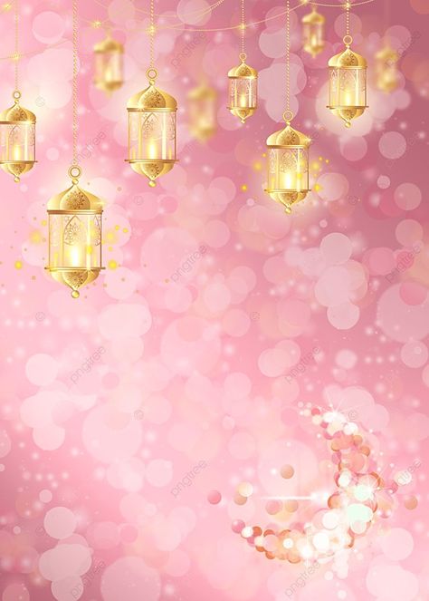 Pink Petals Golden Lantern Light Effect Ramadan Background Eid Wallpaper, Wallpaper Ramadhan, Eid Background, Ramadan Kareem Pictures, Cherry Blossom Petals, Diy Paper Flowers, Border Background, Flowers For Home, Ramadan Kareem Decoration