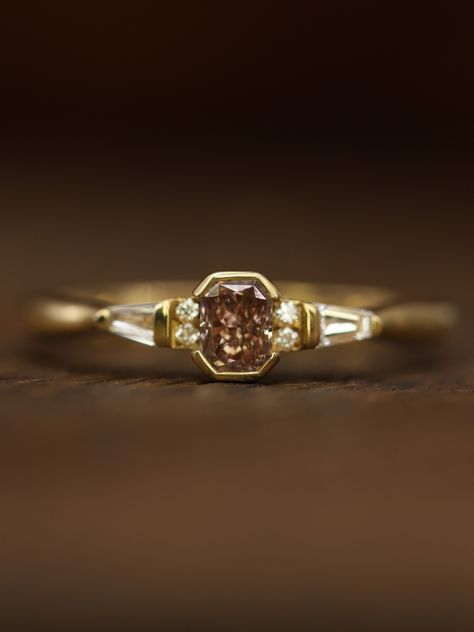 Brown Engagement Ring, Sculptural Rings, Brown Engagement Rings, Brown Diamond Engagement Ring, Brown Ring, Engagement Rin, Brown Diamond Ring, Sculptural Ring, Brown Rings