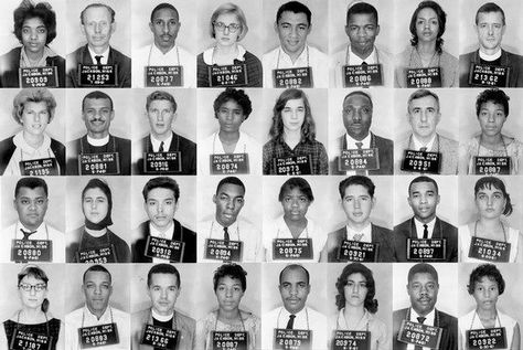 These are the mug shots of the Freedom Riders as they were arrested in 1961. Most of them were sent to the brutal Parchman Prison in Mississippi. These are only 32 of the 400 riders who fought for Freedom. Freedom Riders, Civil Rights Movement, Historical Facts, African American History, History Facts, Black Culture, Martin Luther King, Inspirational People, Mug Shots