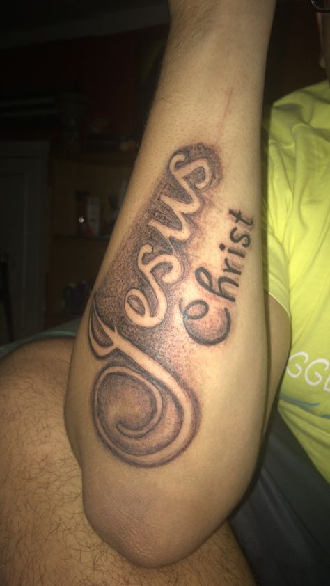 Jesus Christ Tatto Words God Is Gracious Tattoo, Gracious Tattoo, God Is Gracious, Jesus Christ Tattoo, Christ Tattoo, God Is, Polynesian Tattoo, Jesus Christ, Tattoo Ideas