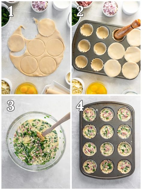 Muffin Tin Quiche, Mini Muffin Tin Recipes, Muffin Pan Quiche, Ham Broccoli, Mini Quiche Recipes, Portable Breakfast, Quiche Muffins, Broccoli And Cheddar, Tin Recipes