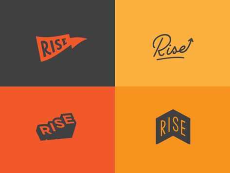 A few more proud members to add to the island of misfit logos... These were fun, quick concepts to work on. Rise Up Logo, Rise Logo Design, Tv Show Logo Design, Unicef Logo, Rise Logo, Show Logo, Adventure Logo, Inspiration Logo Design, Vintage Logos