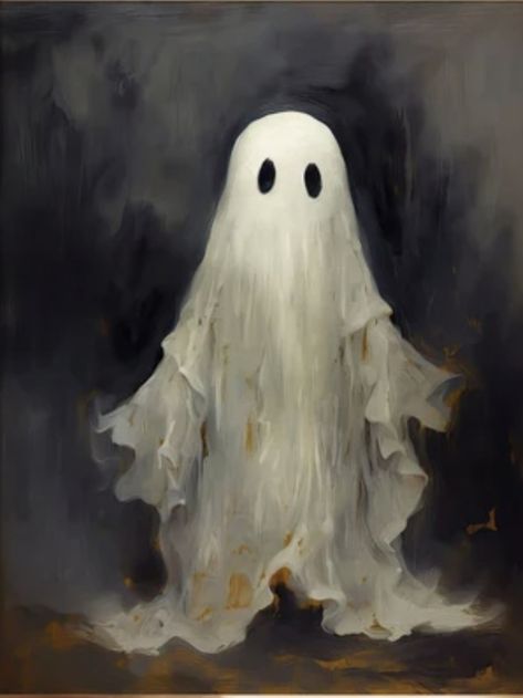 Ghost With Candle, Academia Wall Decor, Dark Academia Wall Decor, Dark Academia Wall, Ghost Painting, Canvas Wall Art Abstract, Cute Halloween Ghost, Halloween Kunst, Halloween Wallpaper Cute