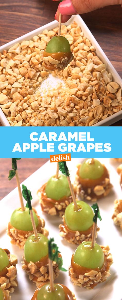 Caramel Grapes, Caramel Apple Grapes, Appetizers Fruit, Grape Recipes, Fruit Dip, Snacks Für Party, Caramel Apple, Fruit Recipes, Party Snacks