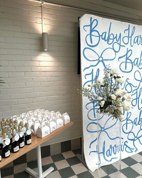 Blue backdrop for @mmaddisonharris 🩵 Spring 2024 is almost booked out, please get in touch if you’re after a custom backdrop or stationery for your next event 📧 #bychloejoy #weddingdecor #letteringlover #brisbanebrides #babyshowerideas #babyshowerdecor #babyshowerparty #babyboy #weddinginspiration #weddingsign #bridalshower #backdropwedding #weddingseason #weddingstationery #weddinginvitation Baby Shower Mom Chair, Italian Baby Shower Theme, Baby Shower Mood Board, Outdoor Baby Shower Ideas, Nesting Party, Italian Baby Showers, Baby Shower Photo Backdrop, Baby Gender Announcements, Shower Vibes