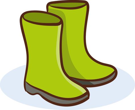 Green rubber boots in flat design. Seasonal waterproof footwear. illustration isolated. Green Waterproof Boots For Outdoor Activities, Rubber Boots Drawing, Wellington Boots Drawing, Welly Boots Drawing, Green Non-slip Rain Boots For Outdoor, Heart Tree, Cityscape Photos, Rubber Boots, Heart With Arrow