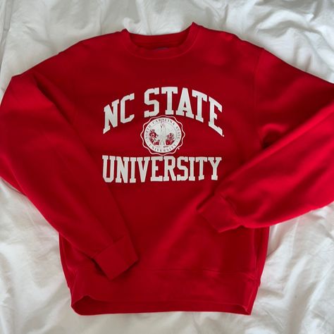 Size S Super Soft On The Inside Worn Once, Looks Brand New State Sweatshirts, College Ideas, Top Colleges, Nc State, Champion Sweatshirt, School Fits, Christmas List, Sweatshirts Hoodie, Brand New