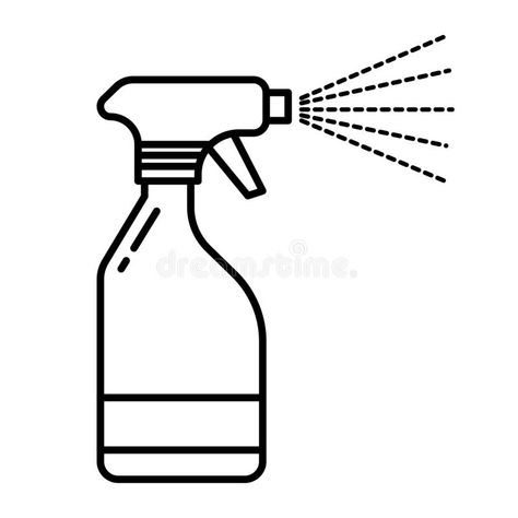 Spray bottle with water mist spraying from nozzle linear icon. Spray bottle icon #Sponsored , #Ad, #PAID, #bottle, #mist, #linear, #water Spray Bottle Drawing, Bottle Spilling Drawing, Spray Bottle Art, Watercolor Spray Bottle Art, Bathroom Background, Bottle Icon, Container Bathroom, Orthographic Drawing, Easy Tattoo