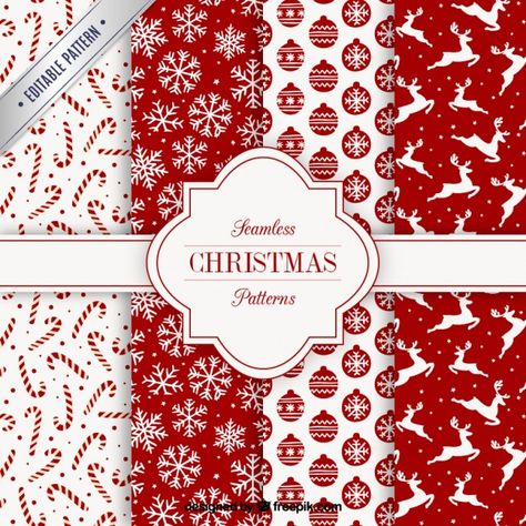 Collection of red christmas patterns Free Vector Digital Paper Free Download, Felt Crafts Kids, Christmas Scrapbook Paper, Digital Paper Free, Christmas Papers, Scrapbook Clipart, Scrapbook Gift, Christmas Patterns, Printable Scrapbook Paper