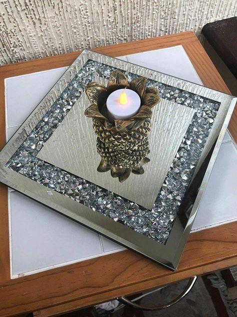 Paint Pours, Candle Plate, Crystal Candle, Uk Kitchen, Amazon Uk, Crystal Candles, Home Good, Kitchen Home, Square Shape