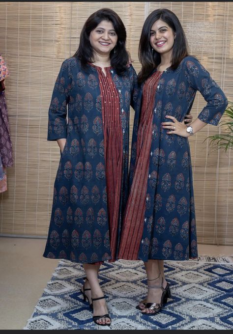 Double Layered Kurti Designs, Jacket Kurti, Indian Frocks, Elegant Cotton Dress, Frocks For Women, Creative Dress, Feeding Dresses, Frock Models, Cotton Dress Pattern