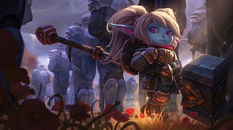 Poppy League, League Of Legends Poppy, League Of Legends Art, Jason Chan, League Legends, Champions League Of Legends, Poppy Wallpaper, Poppy Art, League Of Legends Characters