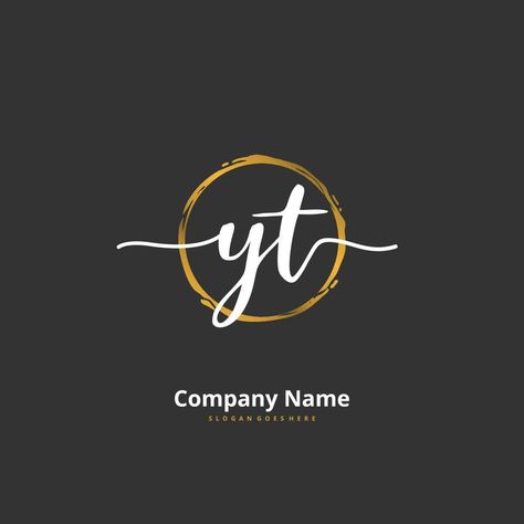 YT Initial handwriting and signature logo design with circle. Beautiful design handwritten logo for fashion, team, wedding, luxury logo. Yt Logo Design, Signature Logo Design, Handwritten Logo, Tree Saw, Logo Banners, Cityscape Photos, Luxury Logo, Nature Backgrounds, Background Banner