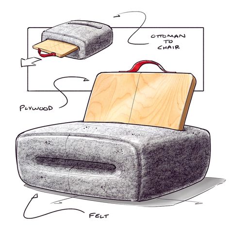 Chair Sketch, Big Cushions, Furniture Sketch, Inflatable Furniture, S Chair, Furniture Design Sketches, Plywood Chair, Reupholster Chair, Furniture Design Chair