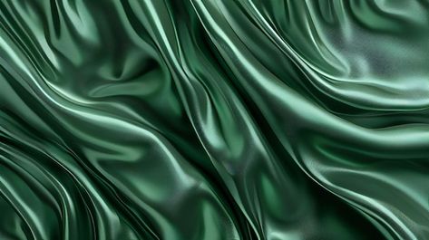 Silk Pictures, Free For Commercial Use, Textured Waves, Satin Color, Green Silk, Material Design, Green Backgrounds, Quality Images, High Quality Images