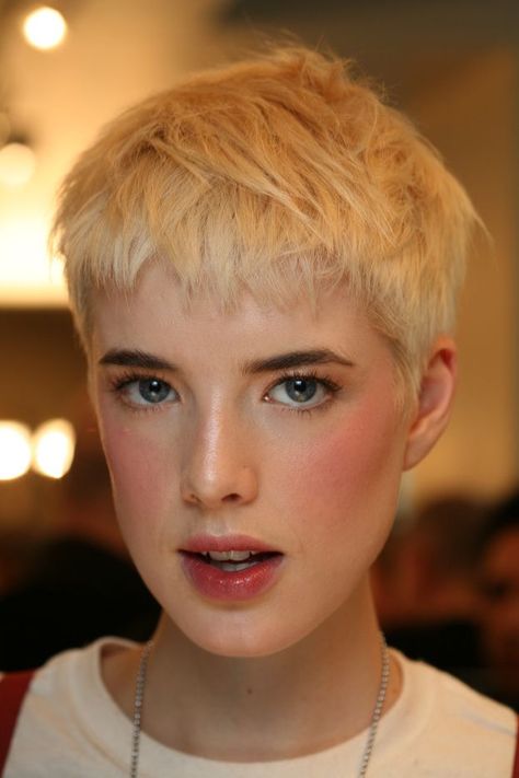 Agyness Deyn httpssmediacacheak0pinimgcom736x165e6c Tomboy Makeup, Queer Haircut, Lesbian Haircut, Androgynous Haircut, Agyness Deyn, Haircuts Ideas, Crop Hair, Hair 2024, Penteado Cabelo Curto