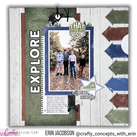 We all have cardstock in our Scrapbooking stash, so why not challenge yourself to create a layout using cardstock only. All week long the Creative Design Team shared fun ideas featuring cardstock. I created this masculine layout over on my YouTube channel. For tips on how to turn your cardstock into something amazing head on over and watch the process. Everything I used to create this layout can be found in the description box at the video. #scrapbooking #scrapbooklayout Safari Scrapbook Layouts, Nature Scrapbook Layouts, Outdoors Scrapbook Layouts, Ctmh Scrapbooking Layouts, Masculine Scrapbook, Nature Scrapbook, Camping Scrapbook, Scrapbooking Layouts Travel, Boy Scrapbook Layouts