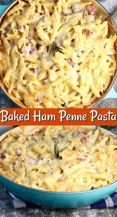 Baked Ham Penne Pasta Recipe perfect for leftover ham and a family favorite for any night of the week. #recipe #casserole #ham #pasta Leftover Ham And Pasta Recipes, Ham And Cheese Pasta Bake, Ham Hotdish Recipes, Leftover Ham Recipes Breakfast, Ham Hotdish, Mothers Day Dinner Ideas Meals, Cubed Ham Recipes Dinners, Ham And Pasta Recipes, Ham Penne Pasta