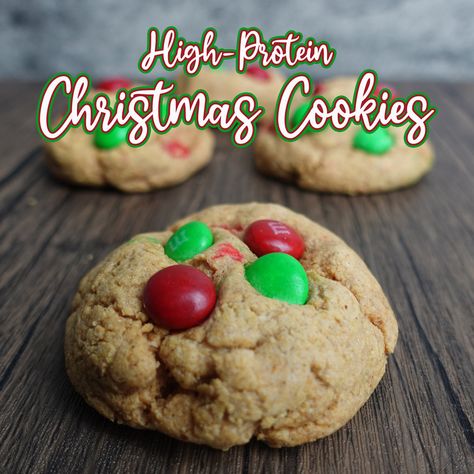 Low Calorie Christmas Cookies, Healthy Cookie Recipe, Healthy Christmas Treats, Christmas Desserts Kids, High Protein Cookies, Yummy Christmas Treats, Healthy Cookie, Protein Baking, Protein Treats