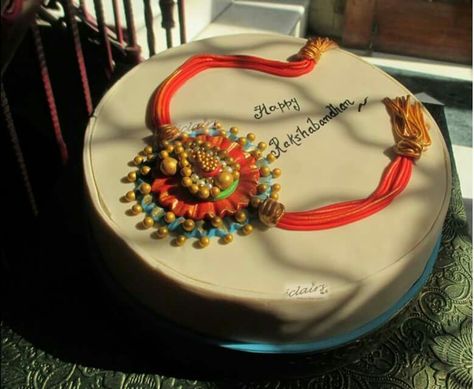 Rakhi cake Rakhi Theme Cake, Raksha Bandhan Cake Ideas, Rakshabandhan Cake Ideas, Rakhi Cake Designs, Rakshabandhan Cake, Rakhi Cake, Chocolate Showpiece, Rakhi Special, Birthday Cake For Cat