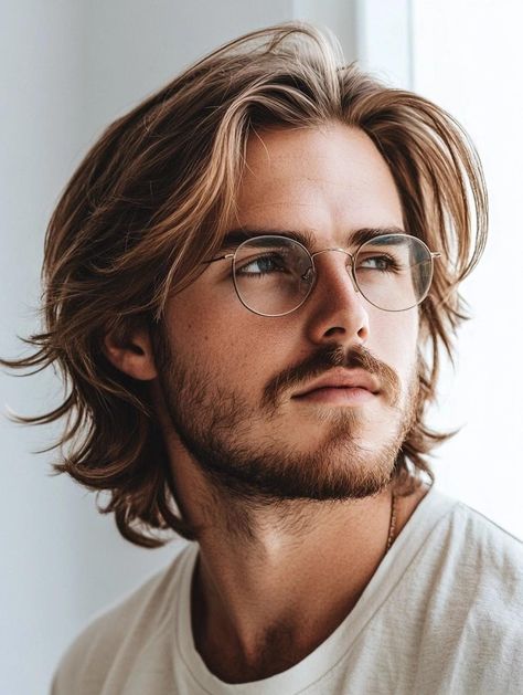 36 Stylish Shoulder-Length Hair Ideas for Men: Elevate Your Look Men Long Bangs Haircut, Long On Top Haircuts For Men, Chin Length Mens Haircut, Jaw Length Hair Men, Shoulder Length Hair Guys, Longer Hair Styles For Men, Medium Length Slick Back Hair Men, Long Haircut For Men With Thick Hair, Men’s Flow Haircut