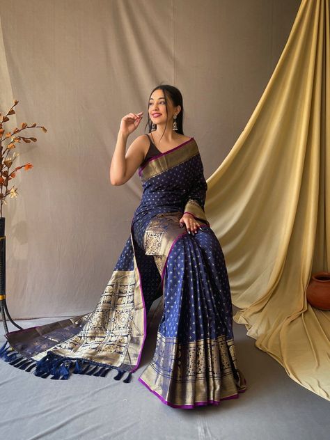 Order #SUHASINI HANDLOOM Saree @Rs 1325 on Whatsap 9619659727 
https://artistryc.in/festive-party-wear-copper-zari-kanjivaram-sarees-20-9-24/

SUPERB ANTIQUE WEAVING USED IN THESE HANDLOOM SAREES. HEAVY COPPER BIG JACQUARD WEAVING BORDER AND SMALL MOTIFS IN THE BODY. 

*CATALOG: #SUHASINI* 

BLOUSE : PLAIN WITH ZARI BORDER. 

SUBTLE SEVEN COLORS FOR THIS KANJEEVARAM LITT. 

Rs 1325 +Shipping Extra Saree Ruffle, Blouse Organza, Navy Blue Saree, Saree Cotton, Blue Silk Saree, Saree Georgette, Sabyasachi Lehenga, Saree Style, Saree Designer